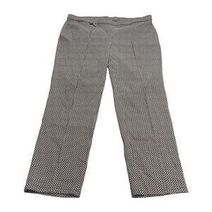 Rafaella Dress Pants Women's 18 White Black Geometric High-Rise Straight Leg